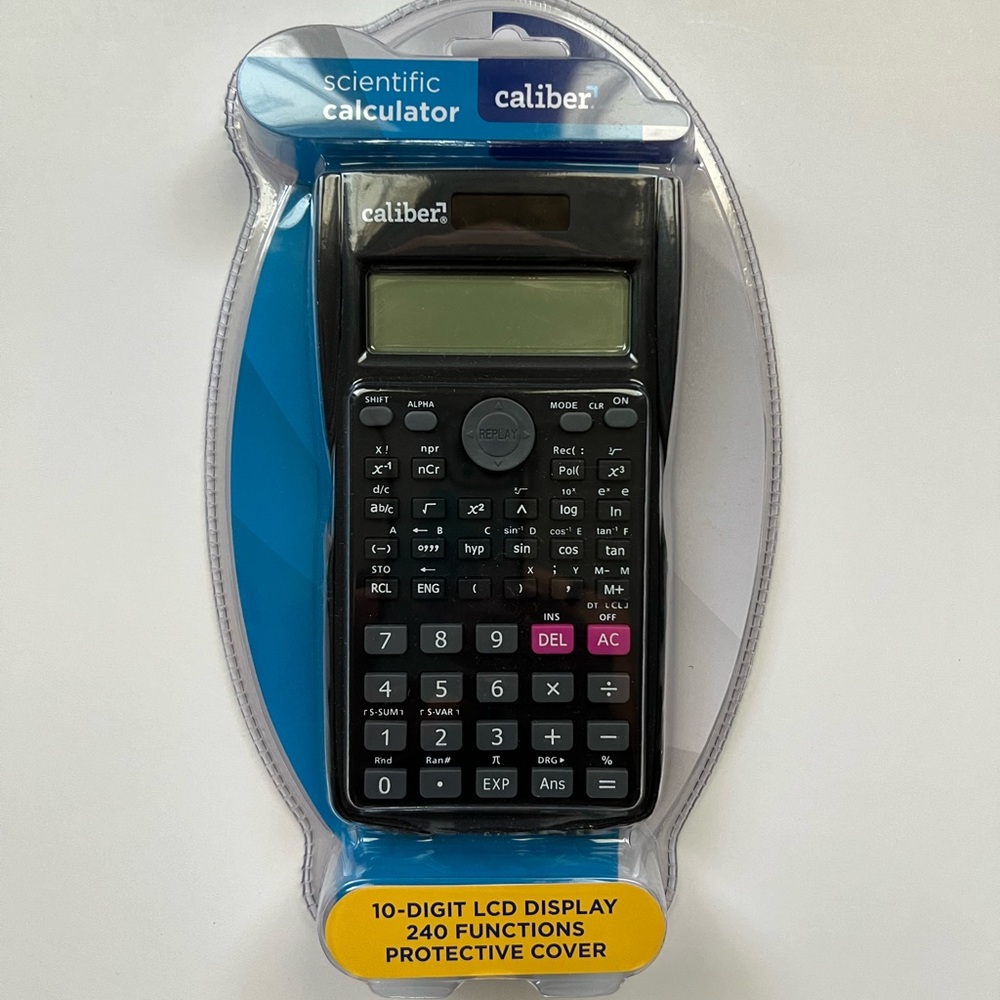 NEW Scientific Calculator 10 Digit LCD Display 240 Functions Battery Solar Black